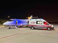 Ambulans uçak Batman Havalimanında 50 günlük Eylül bebeğin Konya’ya sevki için hazır bekliyor