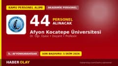 Afyon Kocatepe Üniversitesi öğretim üyesi alımı için başvuru süreci ve kadro dağılımı