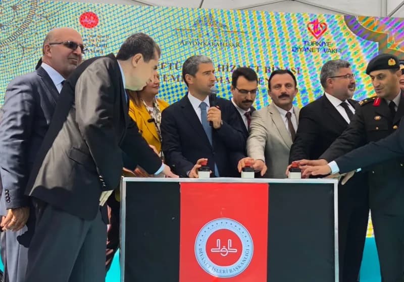 Afyonkarahisar İl Müftülüğünün yeni hizmet binasının temel atma töreninden görüntü