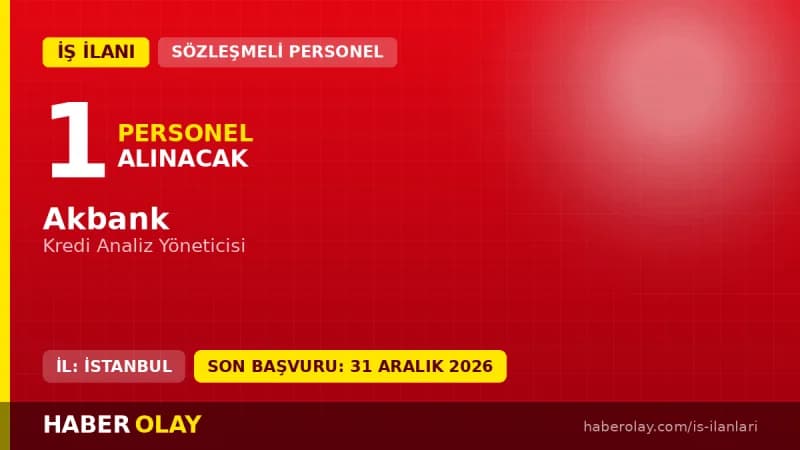 Akbank Kredi Analiz Yöneticisi alımı başvuru şartları ve detayları