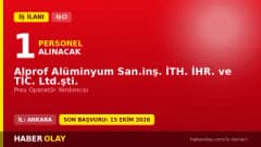 ALPROF Alüminyum fabrikasında pres operatör yardımcısı iş ilanı