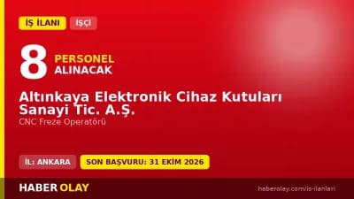 Altınkaya Elektronik Cihaz Kutuları Sanayi Tic. A.Ş. CNC Freze Operatörü alımı ilanı