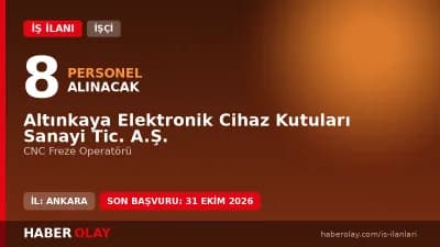 Altınkaya Elektronik Cihaz Kutuları Sanayi Tic. A.Ş. CNC Freze Operatörü alımı ilanı