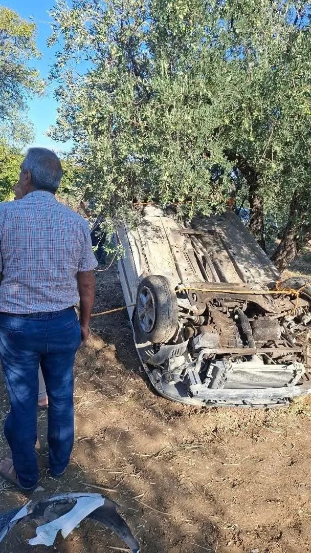 Hatay'da sürücüsünün direksiyon hakimiyetini kaybetmesiyle zeytin bahçesine uçan otomobilin sürücüsü yaralandı.