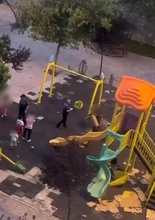 Amasya Belediyesi o anların görüntülerini "Hata yaptınız" notuyla sosyal medyada paylaştı.