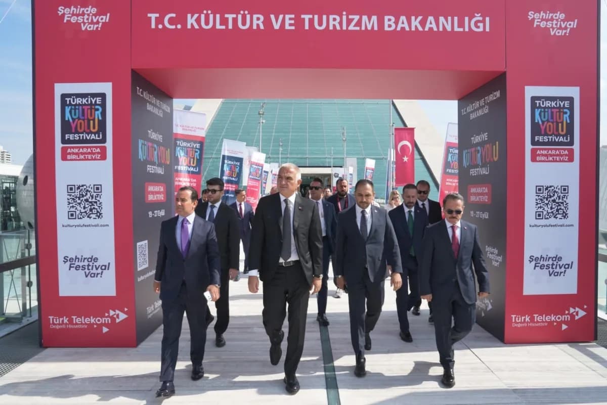 Ankara Kültür Yolu Festivali açılışında Kültür ve Turizm Bakanı Mehmet Nuri Ersoy CSO Ada Ankara’da sergileri ziyaret ed