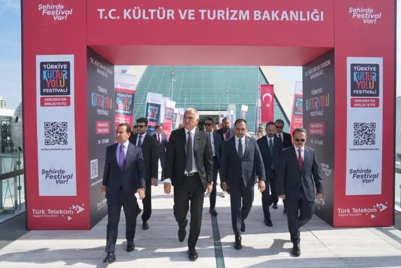 Ankara Kültür Yolu Festivali açılışında Kültür ve Turizm Bakanı Mehmet Nuri Ersoy CSO Ada Ankara’da sergileri ziyaret ed