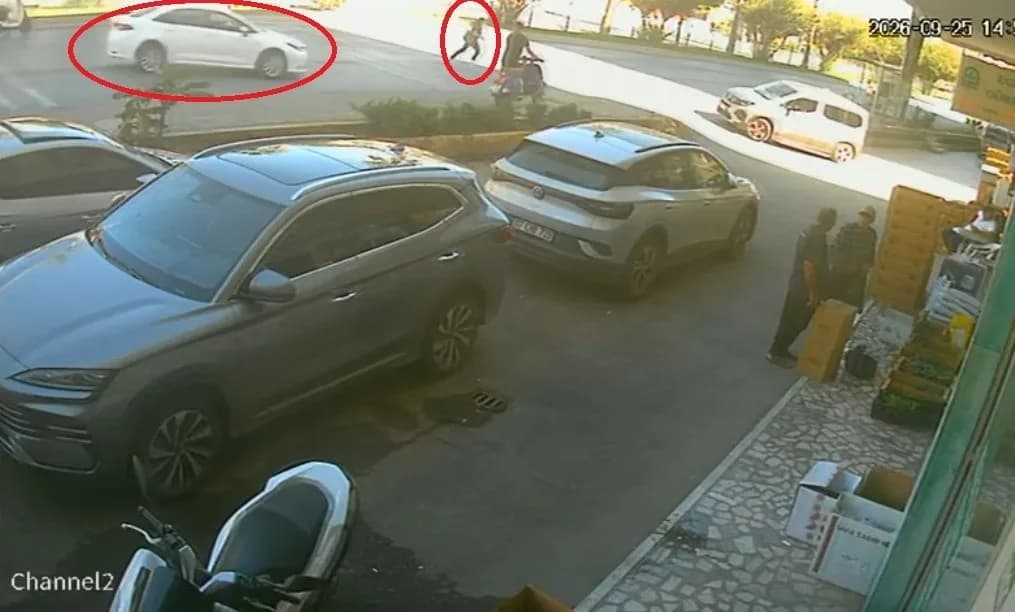 Kaza anı güvenlik kamerasına saniye saniye yansıdı.
