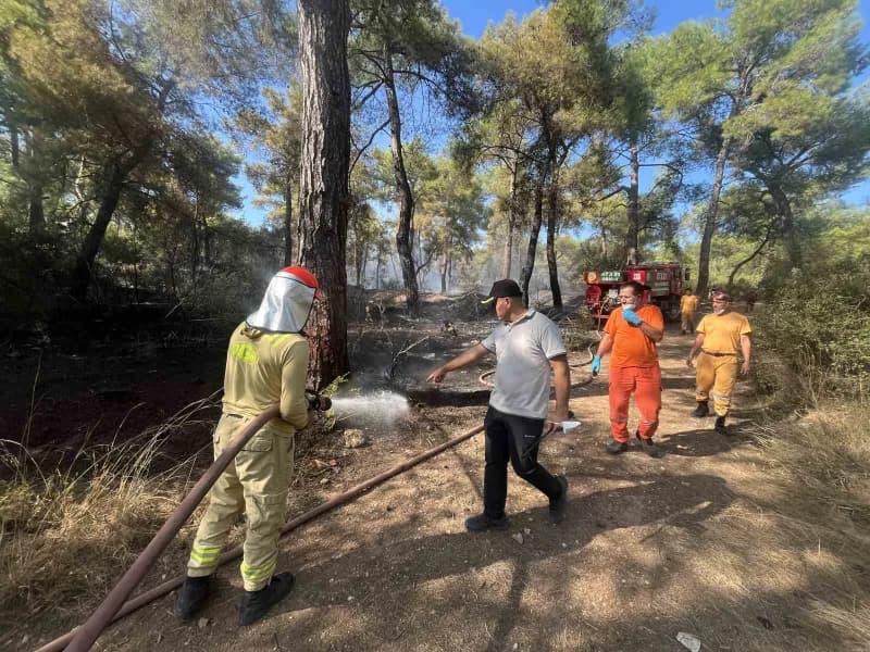 Antalya'nın Kepez ilçesinde çıkan orman yangını, havadan ve karadan müdahaleyle kontrol altına alındı. Ekiplerin bölgede
