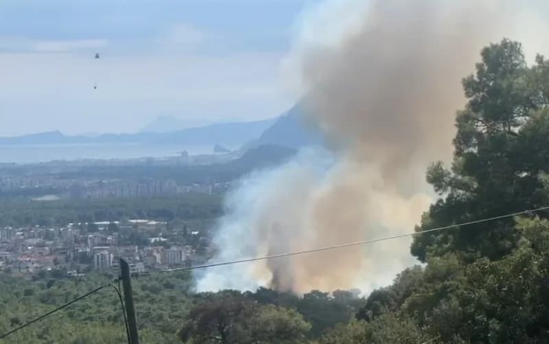 Yangına 2 uçak, 4 helikopter, 8 arazöz, 3 su ikmal aracı, 2 ilk müdahale aracıyla 75 yangın işçisi ve itfaiye ekipleri,