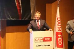 Doğu Akdeniz İnşaat Müteahhit Birlikleri Federasyonu Antalya Şubesi açılış töreninden bir kare