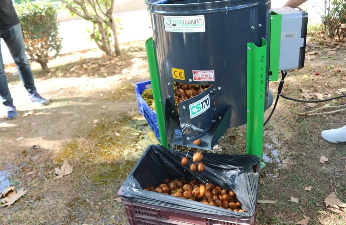 Antalya Büyükşehir Belediyesi tarafından Kemer ilçesindeki ceviz üreticilerine gönderilen ceviz soyma makinesi