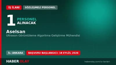 Aselsan Ankara lokasyonunda Ultrason Görüntüleme Algoritma Geliştirme Mühendisi iş ilanı