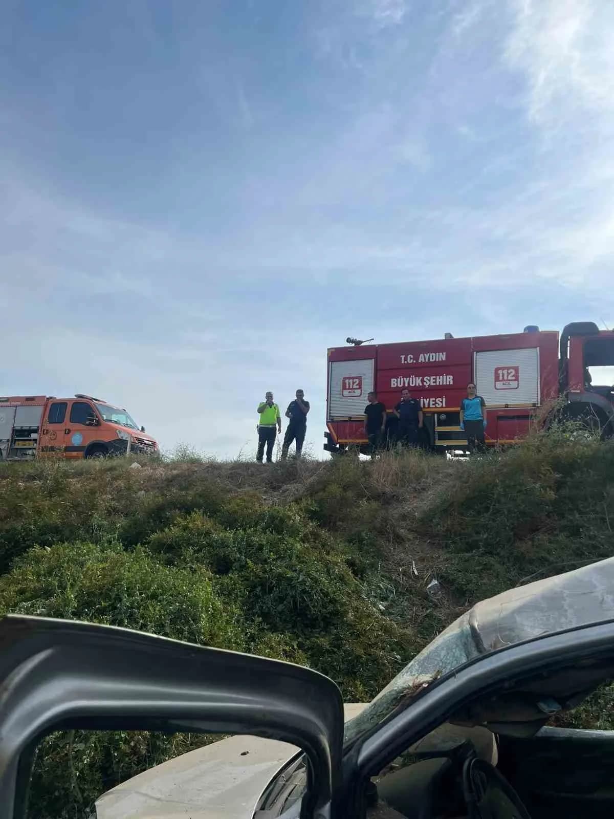 Aydın-muğla Karayolu’nda ne zaman meydana geldiği henüz belirlenemeyen kazada kontrolden çıkarak tarlaya uçan araç, saba