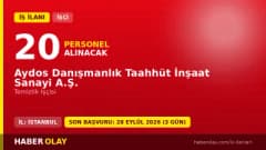 Aydos Danışmanlık Taahhüt İnşaat Sanayi A.Ş. temizlik işçisi alımı ilanı 2026