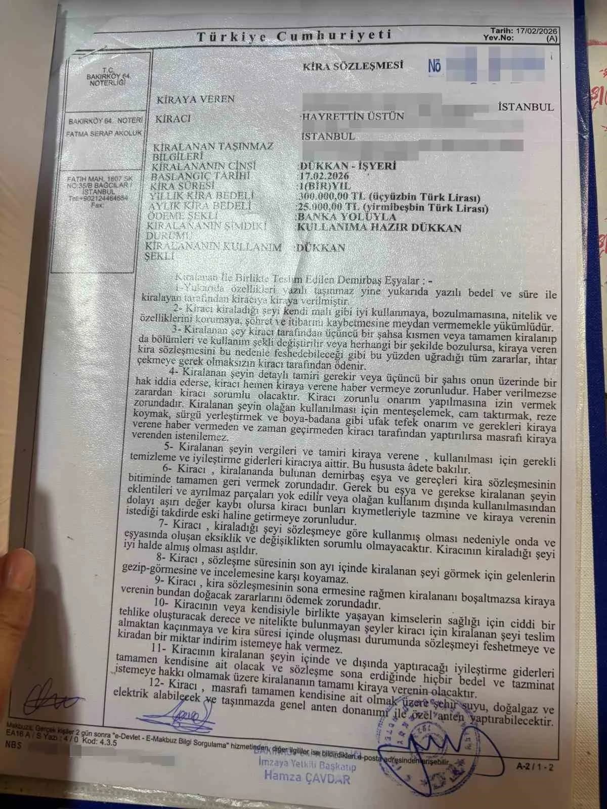 Kira sözleşmesi
