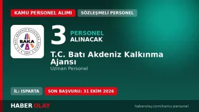 Batı Akdeniz Kalkınma Ajansı 3 uzman personel alımı ilanı 2026