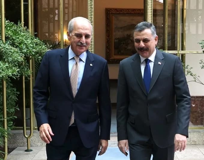 İçişleri Bakanı Mustafa Çiftçi, Türkiye Büyük Millet Meclisi (TBMM) Başkanı Numan Kurtulmuş’u ve Başkan Vekili Celal Ada