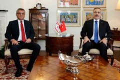 Dışişleri Bakanı Hakan Fidan, KKTC Cumhurbaşkanı Tufan Erhürman ve Dışişleri Bakanı Tahsin Ertuğruloğlu New York'ta bir