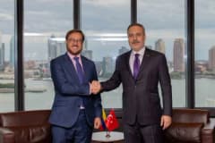 Dışişleri Bakanı Hakan Fidan ve Venezuela Dışişleri Bakanı Felix Plasencia Gonzales New York'ta görüşme yaparken