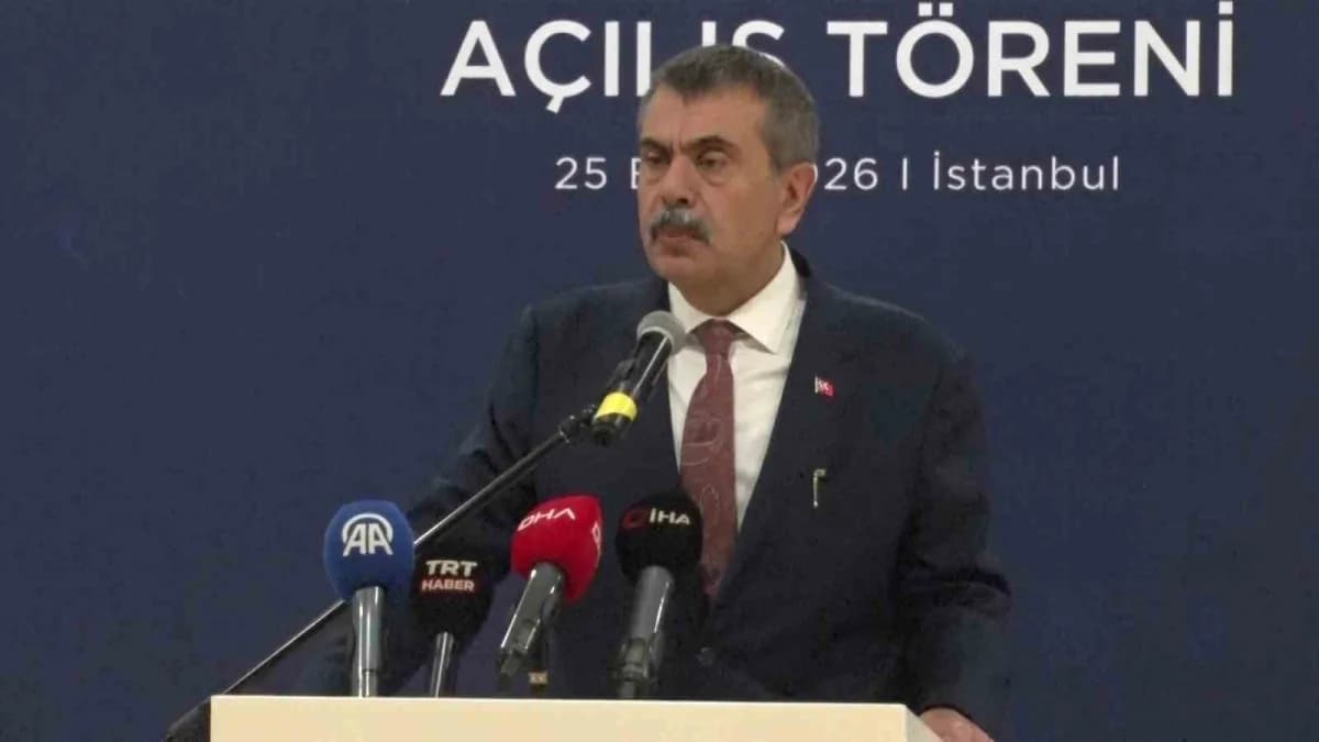 Milli Eğitim Bakanı Yusuf Tekin, Şile Ayet Azar Aran Savunma Sanayi Mesleki ve Teknik Anadolu Lisesi açılışında konuşuyo