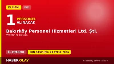 Bakırköy Personel Hizmetleri Ltd Şti. Veteriner Hekim işçi alımı ilanı başvuru detayları