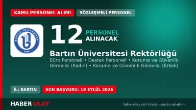 Bartın Üniversitesi Rektörlüğü sözleşmeli personel alım ilanı başvuru detayları ve kadro dağılımı