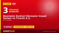 Başiskele Kentsel Dönüşüm İnşaat Sanayi ve Ticaret A.Ş. işçi alımı ilanı, 3 daimi işçi pozisyonu
