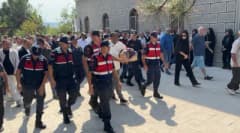 Bartın Amasra'da trafik kazasında hayatını kaybeden 3 aylık bebeğin cenaze töreninden bir kare