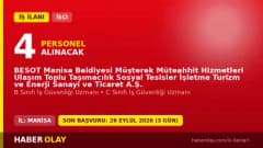 BESOT Manisa işçi alımı için İş Güvenliği Uzmanı pozisyonları ilanı