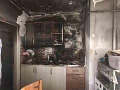 Bilecik İsmetpaşa Mahallesi'nde bir apartmanın 4. katında aspiratörden çıkan yangın sonrası itfaiye müdahalesi