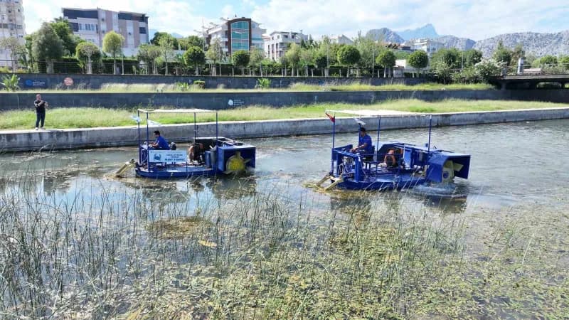 Antalya’da Boğaçayı’nda kirlilik tartışmaları sürerken, Büyükşehir Belediyesi bu yıl 320 ton sucul ot ile yaklaşık 4 ton