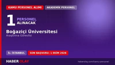 Boğaziçi Üniversitesi öğretim elemanı alımı ilanı, 1 Araştırma Görevlisi kadrosu