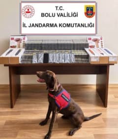 Bolu TEM Otoyolu üzerinde durdurulan yolcu otobüsünde ele geçirilen kaçak sigara ve elektronik cihazlar