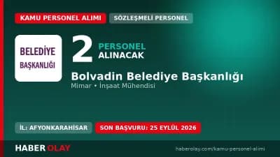 Bolvadin Belediyesi sözleşmeli mimar ve inşaat mühendisi alımı ilan detayları