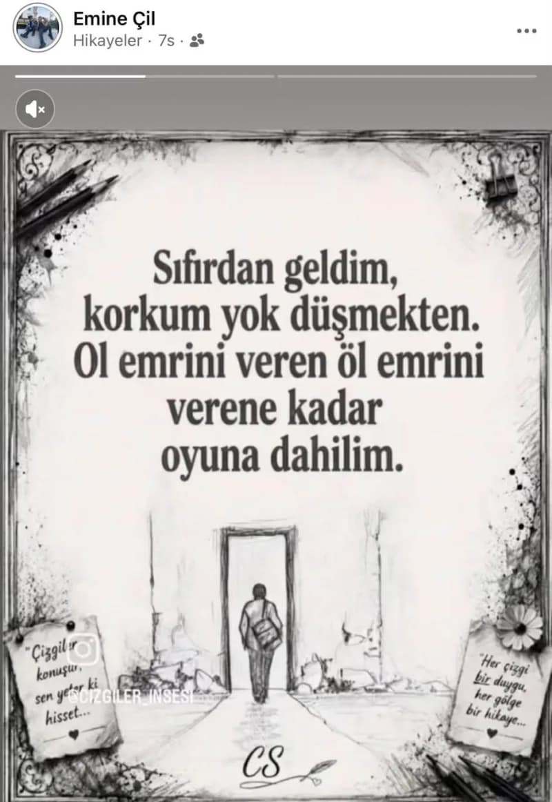 Olayda ölen Emine Çil'in sosyal medya paylaşımı