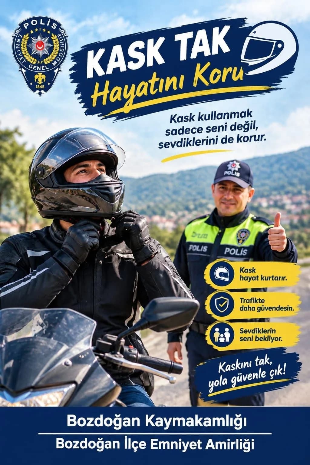 Aydın’ın Bozdoğan ilçesinde Kaymakamlık ve İlçe Emniyet Amirliği tarafından vatandaşların huzur ve güvenliğinin sağlanma