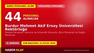 Burdur Mehmet Akif Ersoy Üniversitesi 44 sözleşmeli personel alımı başvuru ekranı