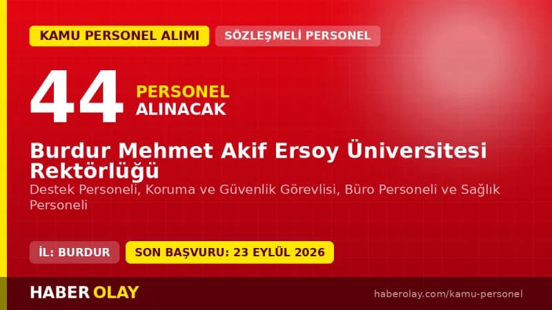 Burdur Mehmet Akif Ersoy Üniversitesi 44 sözleşmeli personel alımı başvuru ekranı
