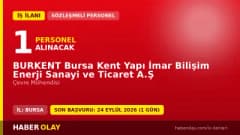 BURKENT Bursa Kent Yapı 1 çevre mühendisi personel alımı ilanı başvuru detayları