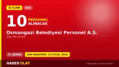 Bursa Osmangazi Belediyesi Personel A.Ş. 10 çöp personeli alımı ilanı