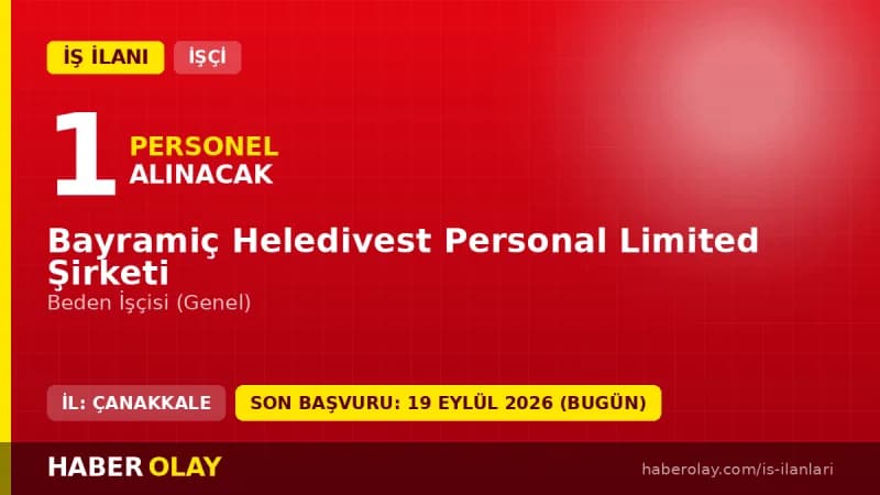 Çanakkale Bayramiç Belediyesi beden işçisi personel alımı ilanı 2026