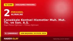 Çanakkale Kentsel Hizmetler A.Ş. Yoga-Pilates ve Fitness Eğitmeni personel alımı ilanı