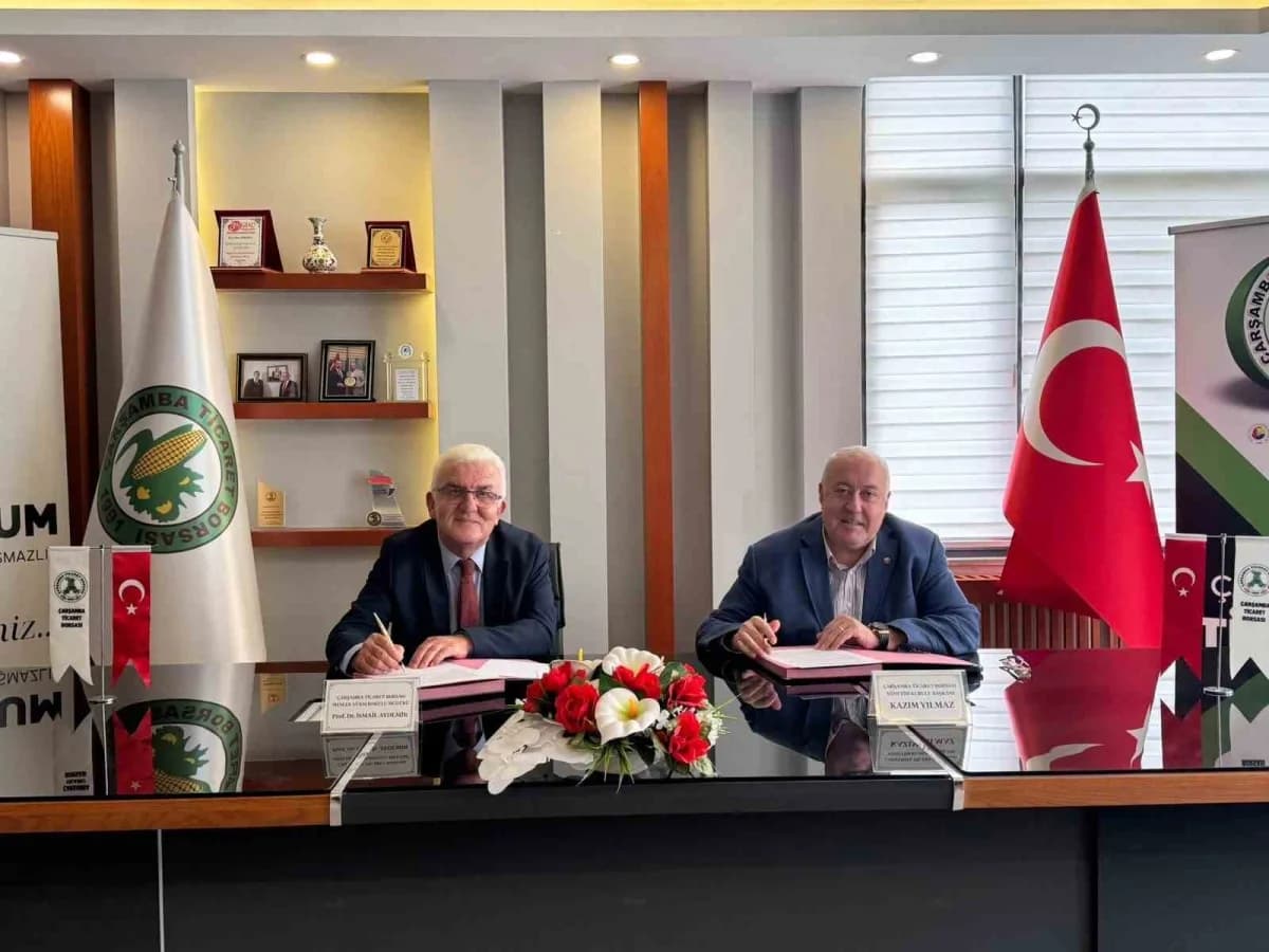 Çarşamba Ticaret Borsası ve Ondokuz Mayıs Üniversitesi arasında iş birliği protokolü imza töreni