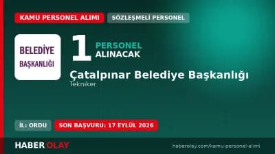 Çatalpınar Belediyesi sözleşmeli tekniker alımı ilanı duyurusu ve başvuru detayları