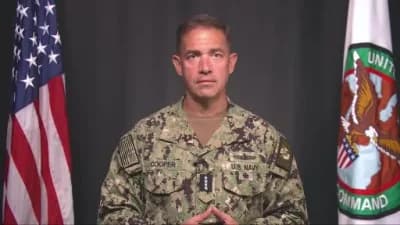 CENTCOM Komutanı Brad Cooper, Körfez’den ham petrol sevkiyatına destek açıklaması yapıyor