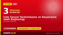 Cide Sosyal Yardımlaşma ve Dayanışma Vakfı 3 temizlik görevlisi personel alımı ilanı
