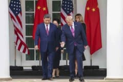 Çin Devlet Başkanı Xi Jinping ve ABD Başkanı Donald Trump Beyaz Saray'da ortak basın açıklaması yapıyor