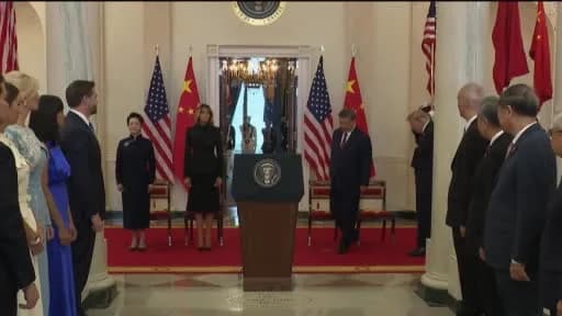 Çin Devlet Başkanı Xi Jinping ve ABD Başkanı Donald Trump Beyaz Saray'da ortak basın açıklaması yapıyor
