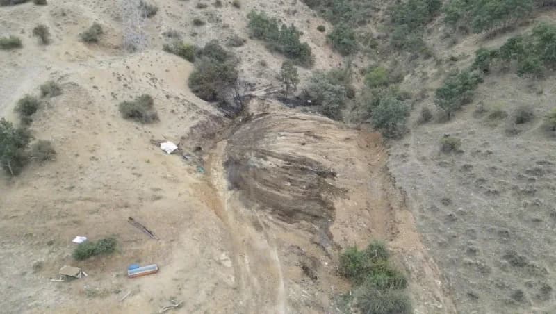 Alan dronla havadan görüntülendi